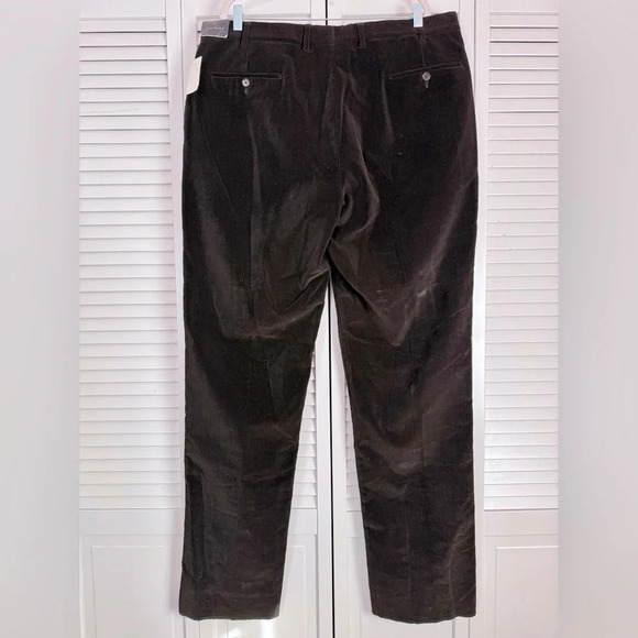 Brooks Brothers Men’s Corduroy Cotton Dark Brown Pants Festive Size 40 NWT - Picture 2 of 8